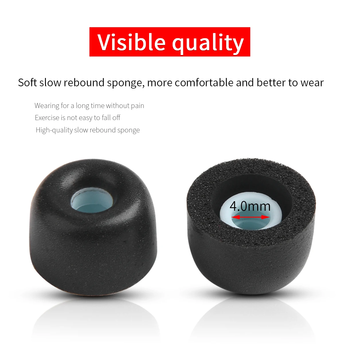 Puntas de espuma viscoelástica para auriculares, para Edifier X3, X5, TWS, Xiaomi Airdots 3 Pro, reducción de ruido, 4mm, 4 unidades - imagen 4