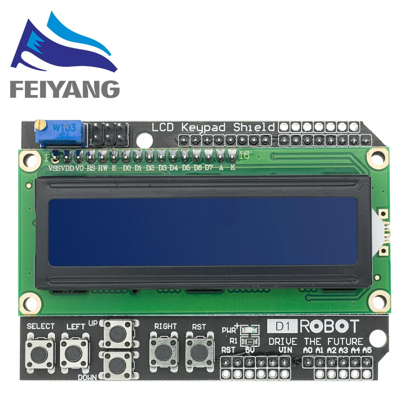 Escudo de teclado LCD LCD1602 LCD 1602 módulo pantalla azul para Arduino