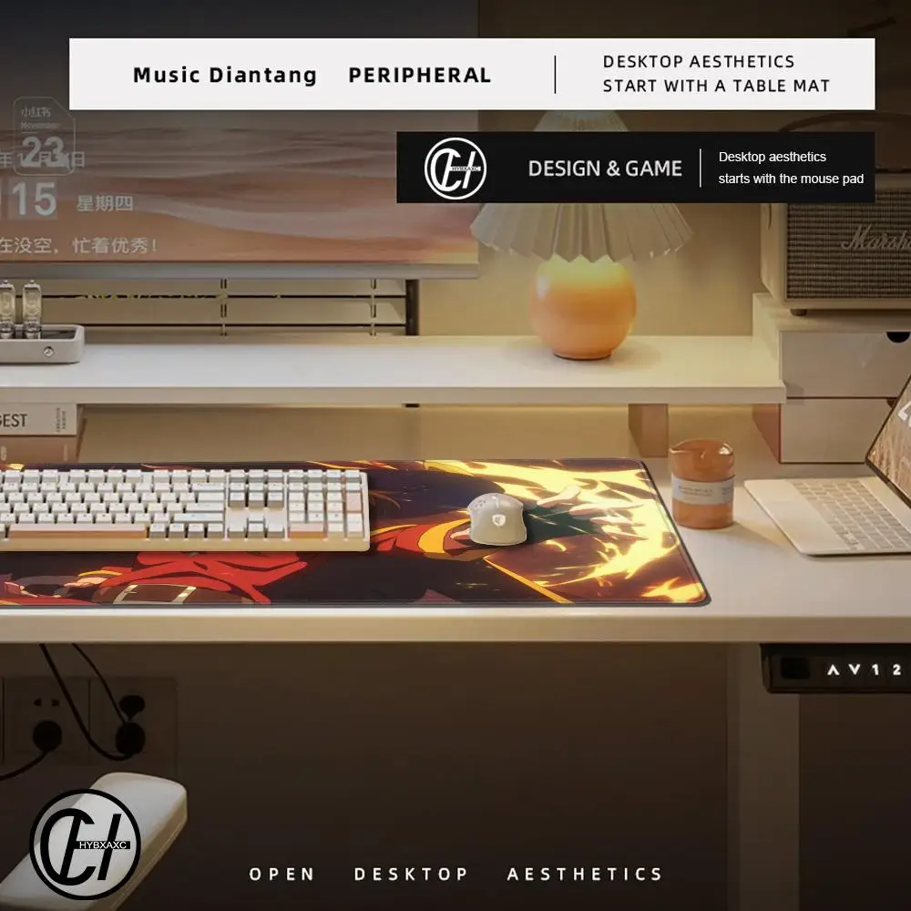 Alfombrilla de ratón de anime KonoSuba Megumin, en existencia, para juegos de portátiles, tamaño de alfombrilla de ratón para teclado de juego con bloqueo de borde grande - imagen 4