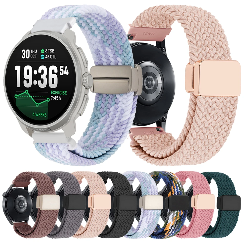 Correa de nailon trenzado para reloj SUUNTO Race 2/Ocean/RACE Run/9 PEAK PRO DLC/5 PEAK/VERTICAL/3 Fitness, pulsera con hebilla magnética