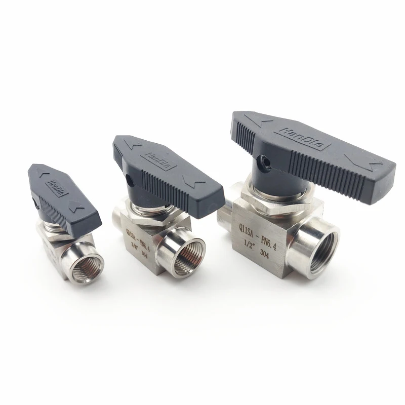 Válvula de bola de rosca hembra G1/8 "1/4" 3/8 "1/2" 3/4 "304" "de acero inoxidable de alta presión, tipo de Panel de 2 vías, válvula de bola NPT recta - imagen 5