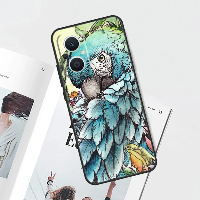 Funda Animal loro pájaro para OPPO Find X9 X5 X6 X8 Pro OPPO Reno 12F 14F 13F 11F 10 12 13 14 Pro 7 8 Lite - imagen 3