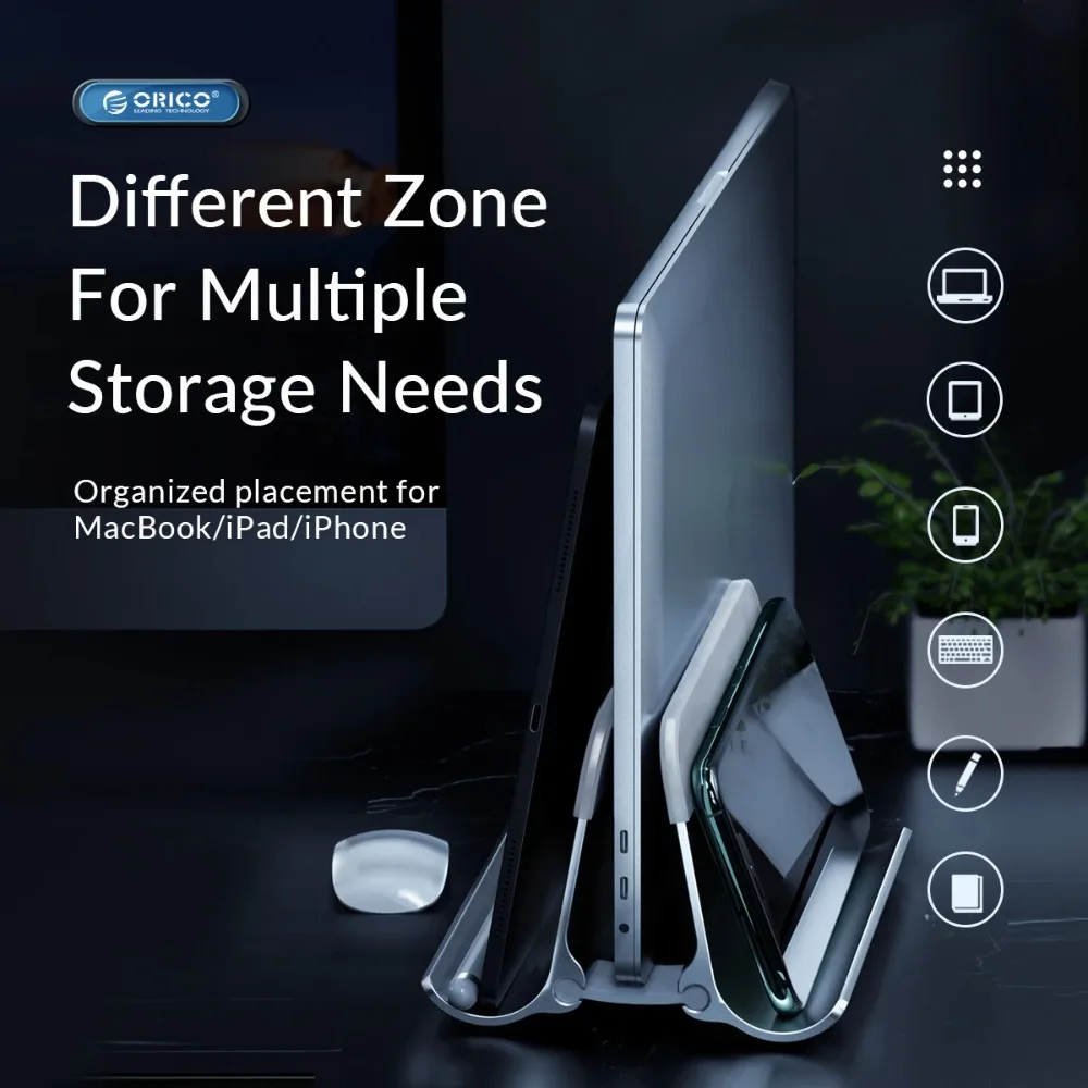 ORICO-soporte de aleación de aluminio para ordenador portátil, accesorio antideslizante con Sensor de gravedad, refrigeración para MacBook - imagen 2