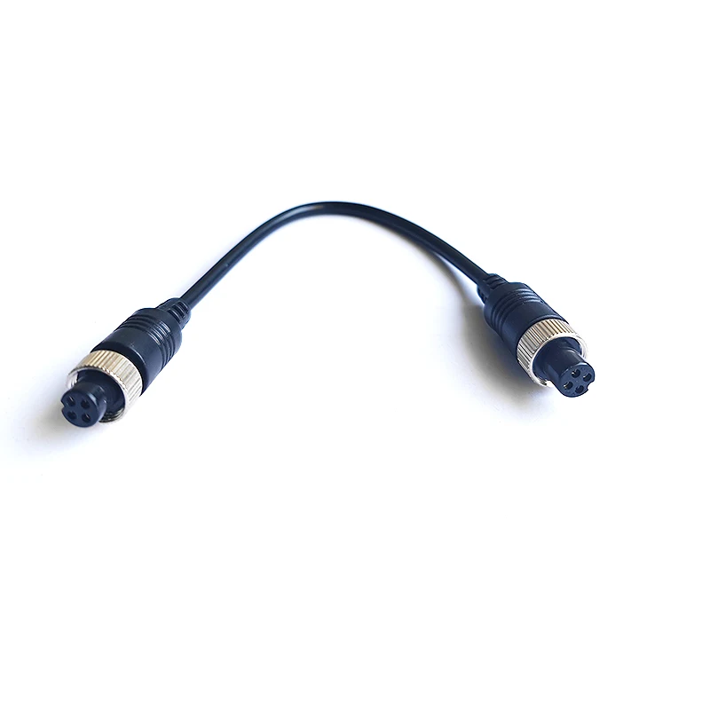 Conector de aviación tipo tornillo M12 de 4 pines, Cable de extensión macho a macho o hembra a hembra para cámara de visión trasera, sistema CCTV