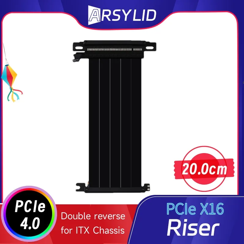 Adaptador de extensión de tarjeta gráfica PCIe 4,0 X16 Riser PCI-e 4,0 3,0 para chasis ITX K39 A39 A1 D19 D21 D30 K66air Y21 - imagen 3