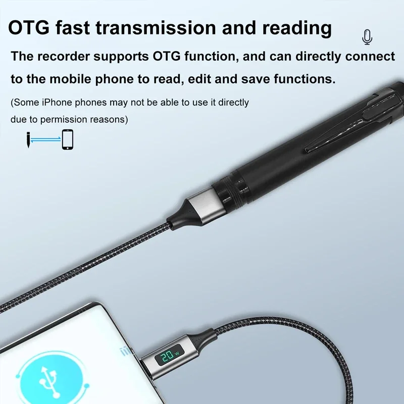 Grabadora de voz Digital portátil, pluma de grabación de sonido de Audio profesional, 8GB, 16GB, 32GB, 64GB, WAV, 192Kpb, grabadora de reuniones en el aula - imagen 3