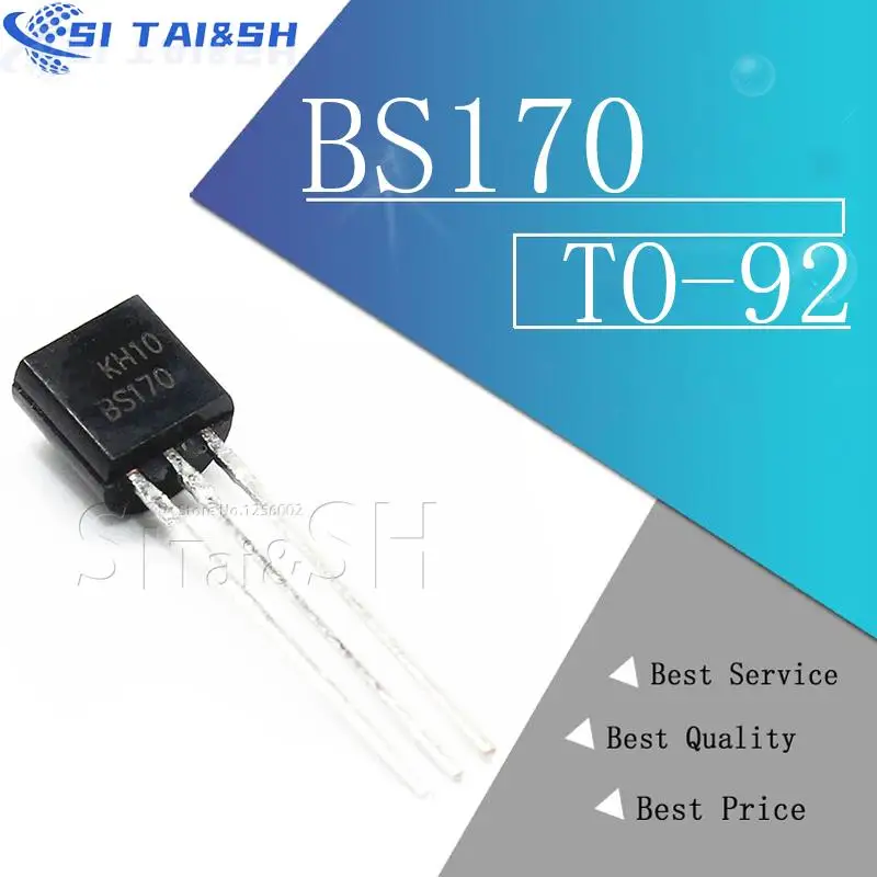 20 unids/lote BS170 TO-92 MOSFET N-CH 60V 500MA nuevo y original