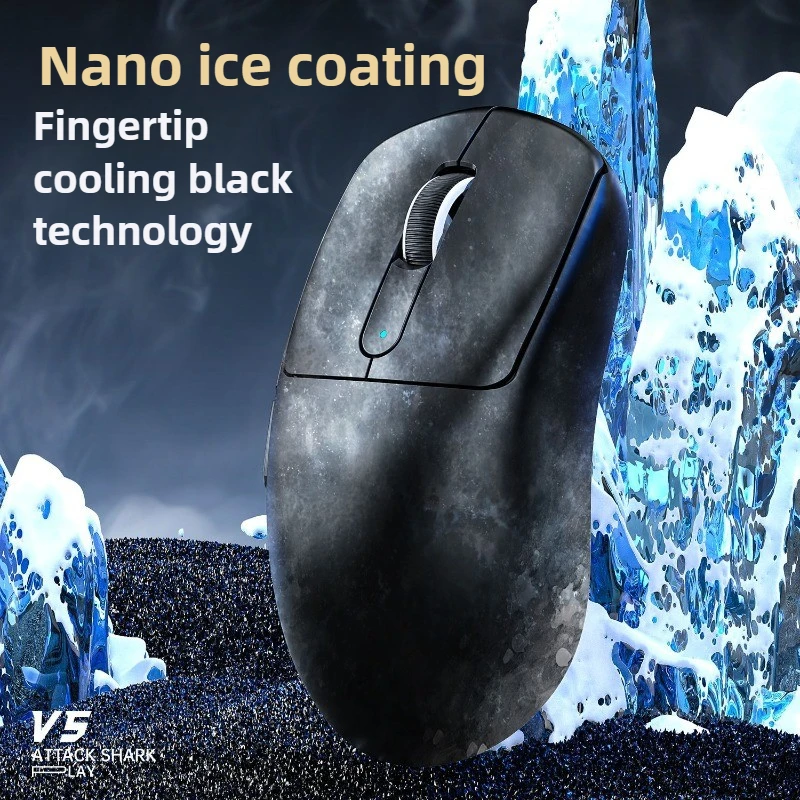 Ratón simétrico inalámbrico de tres modos Attack Shark V5 8000Hz PAW3950MAX Sensor42K DPI 500mAh personalizado 8000Hz ratón para juegos por cable - imagen 2