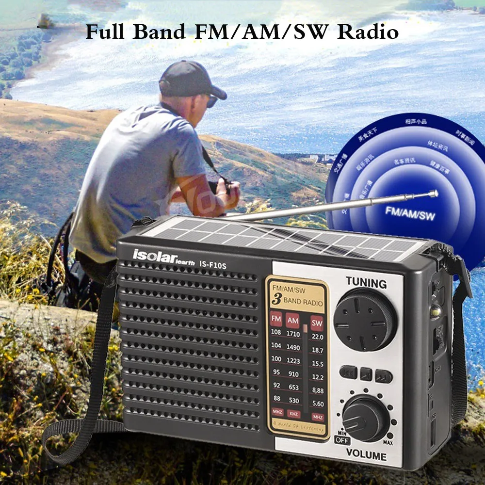 Woopker-Radio de emergencia Solar multibanda, alta sensibilidad, compatible con función FM / AM/SW, Altavoz Bluetooth, disco U, tarjeta TF - imagen 4