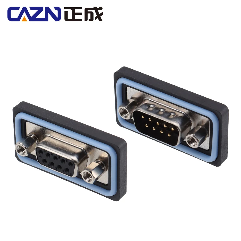 No. 1 carcasa EDB9 cable soldado impermeable macho hembra enchufe 9 pines conector de doble fila receptáculo para componentes electrónicos - imagen 3