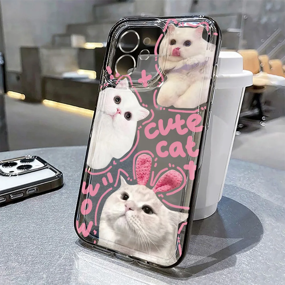 Funda de teléfono pintada con gato de silicona para iPhone 17 16 Pro Max 11 13 14 15 12 XR X Xs 7 8 Plus SE Air 17promax Funda a prueba de golpes - imagen 2