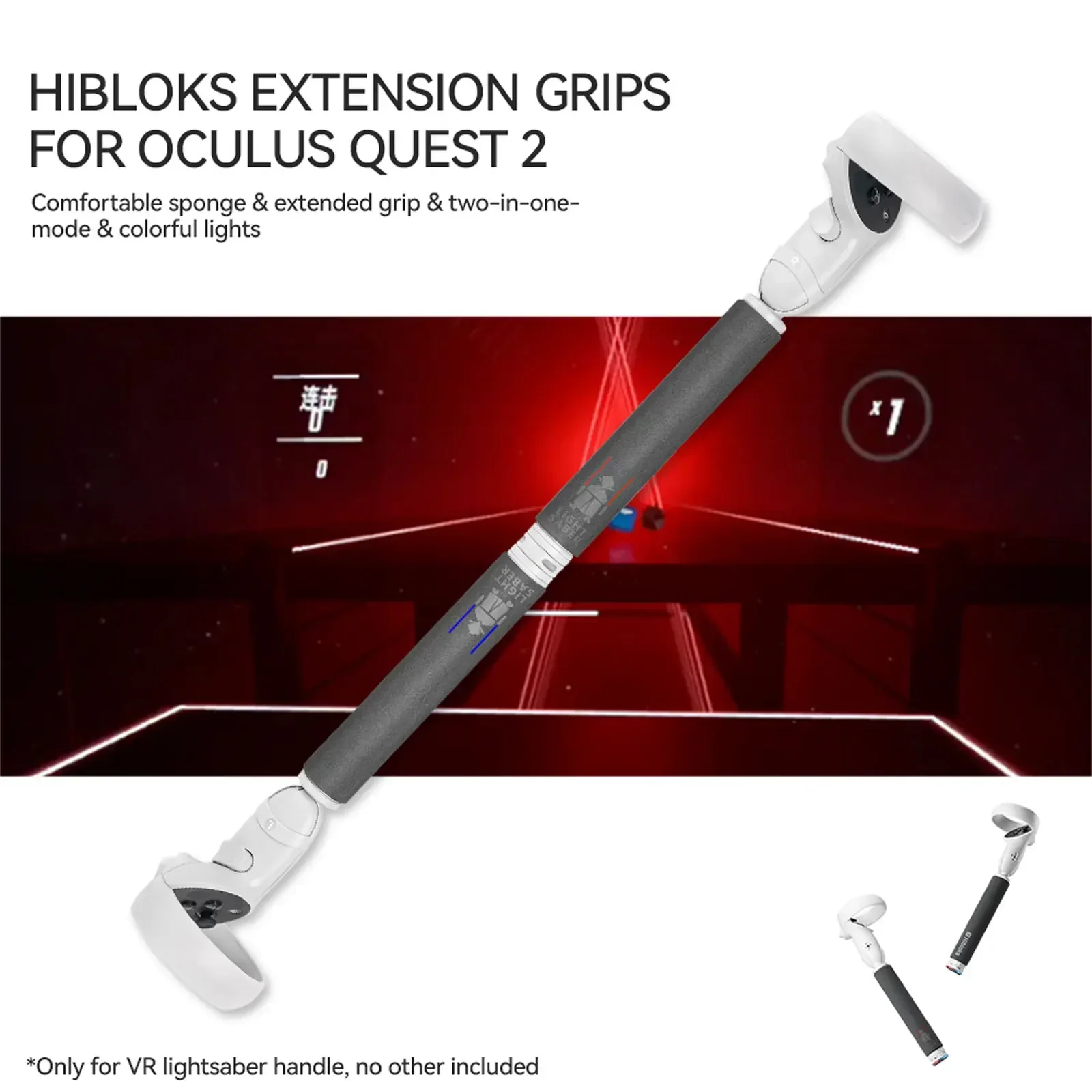 Controladores VR con mango de palo largo Dual para Oculus Quest 2, accesorios para juegos de mesa, tenis, Golf, Beat Saber - imagen 3