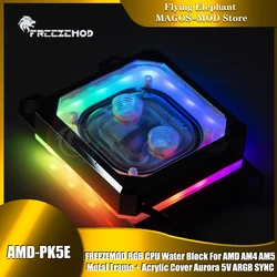 FREEZEMOD AMD-PK5E Bloque de Agua RGB AM4/AM5 – Marco Metálico ARGB
