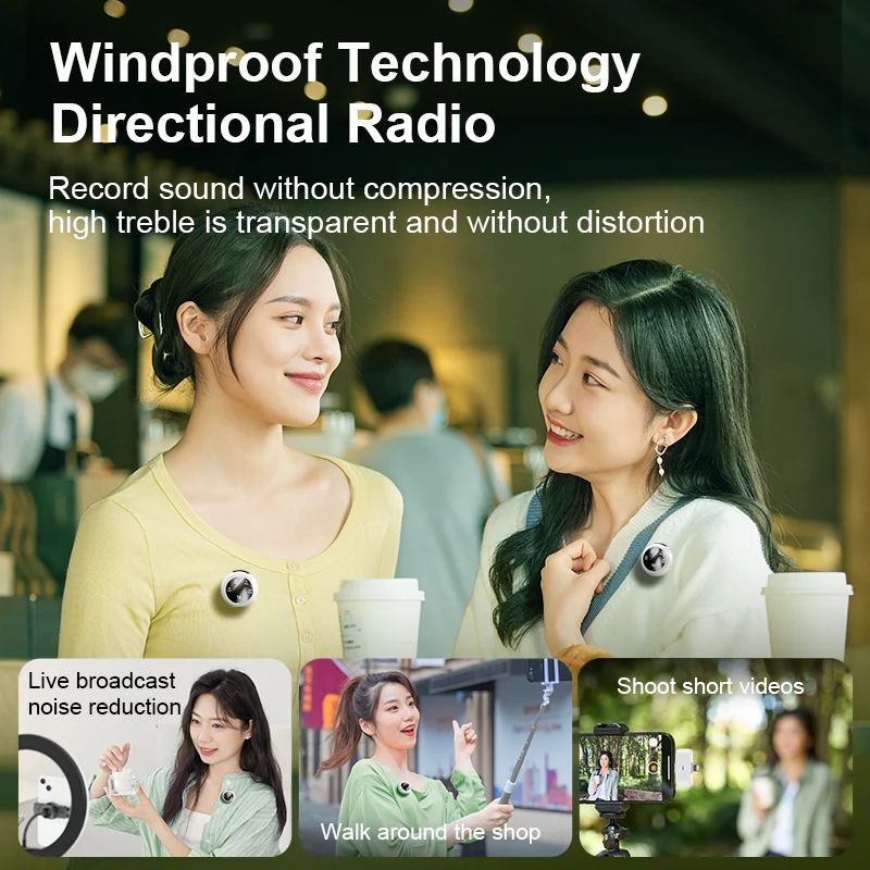 K31Pro 2.4G Wireless Lavalier Dual Microphone 5.3 Bluetooth ENCNoise Cancelling Digital Display for Video Shooting Recording - imagen 4