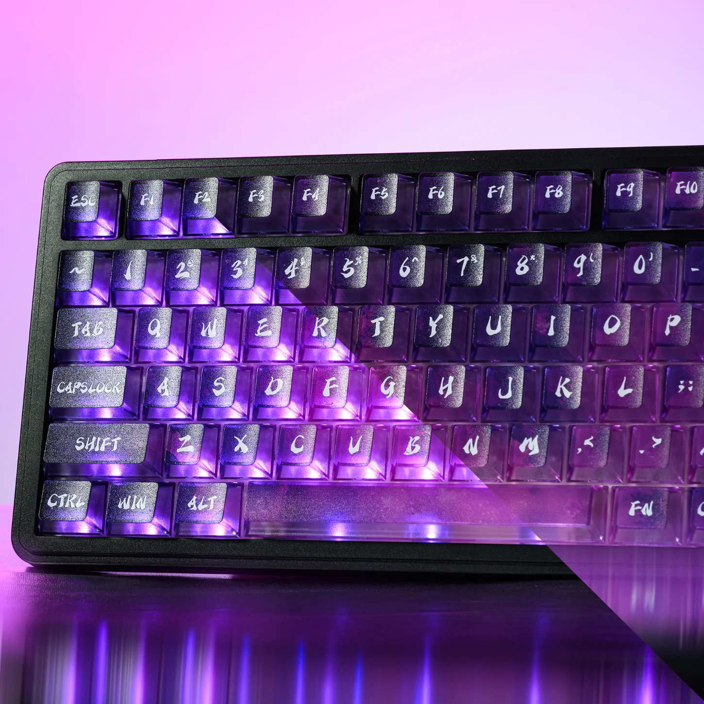 Llavero de teclado mecánico degradado, juego de teclas DIY colorido, PC, tapa de cereza, 118 teclas