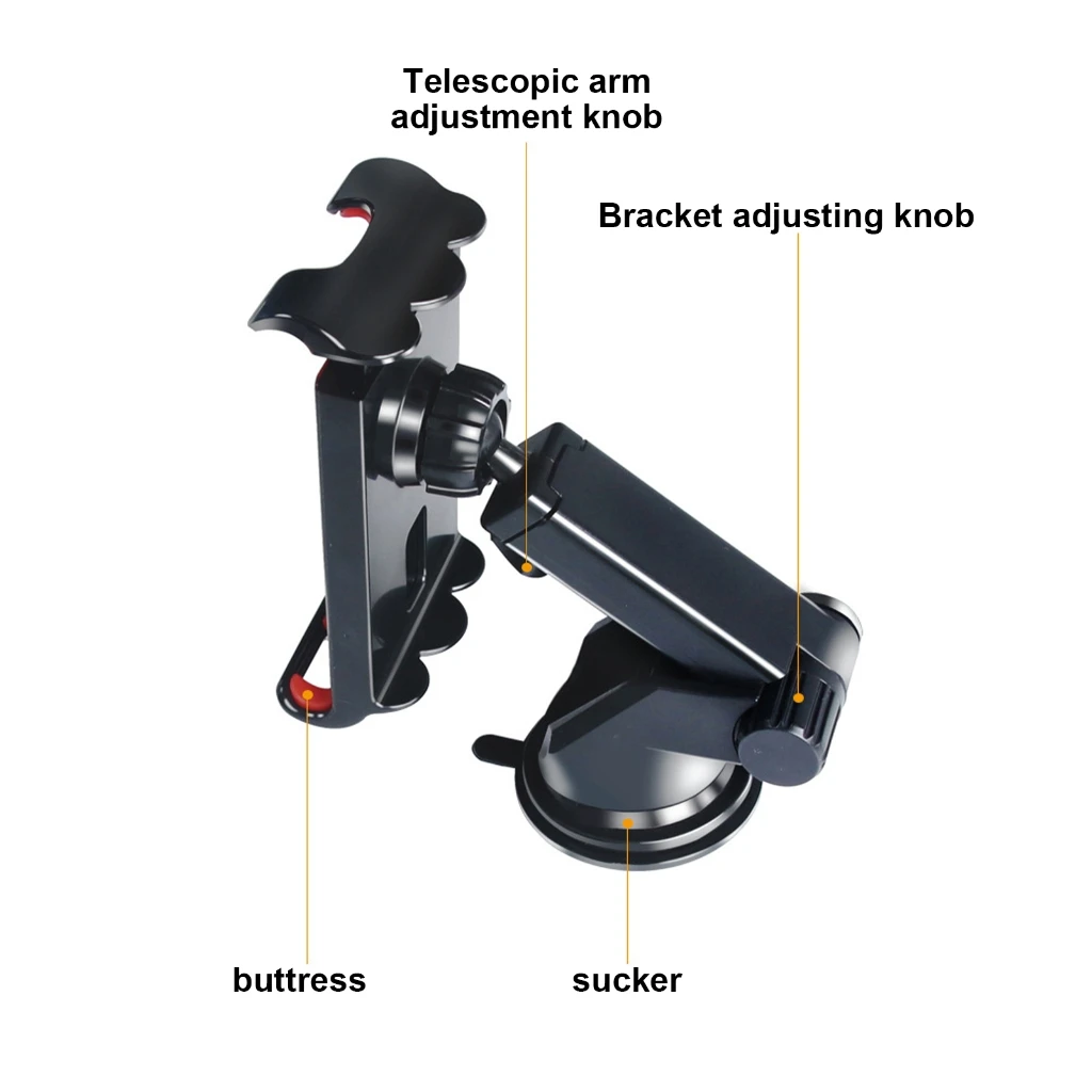 Soporte para tabletas, soporte para teléfono móvil, soporte para tabletas montado en tablero, soporte con ventosa, soporte giratorio 360 grados para teléfono, 1 ud. - imagen 4