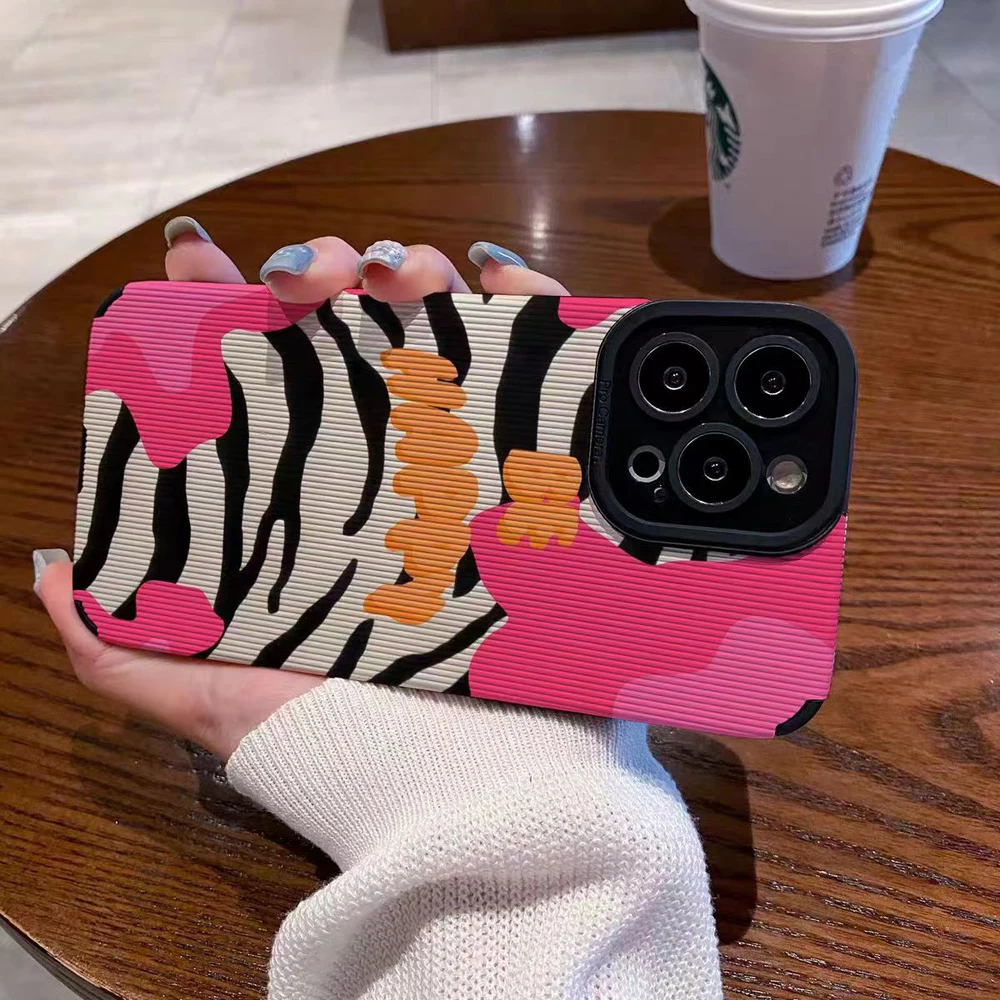 Funda de cuero de silicona con raya de cebra inglés para Samsung Galaxy S21 S22 A71 A52 A54 A51 A53 A23 A32 A31 A34 A72 A73 5G A14 A13 A12 - imagen 5