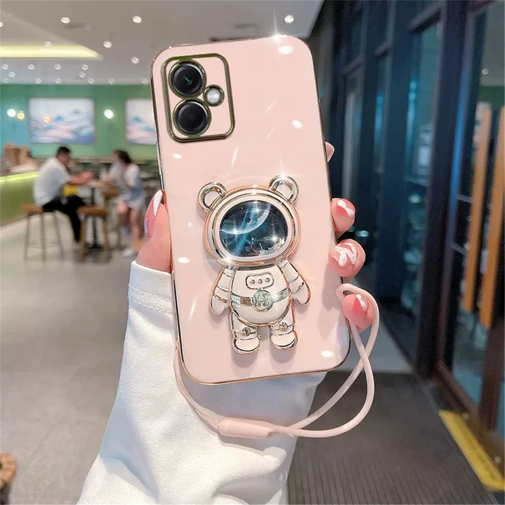 Funda de teléfono con soporte de astronauta Quicksand para Xiaomi Redmi Note 13 Pro 4G 5G 13C Mi 13 Lite 13T, funda trasera chapada en silicona suave - imagen 5