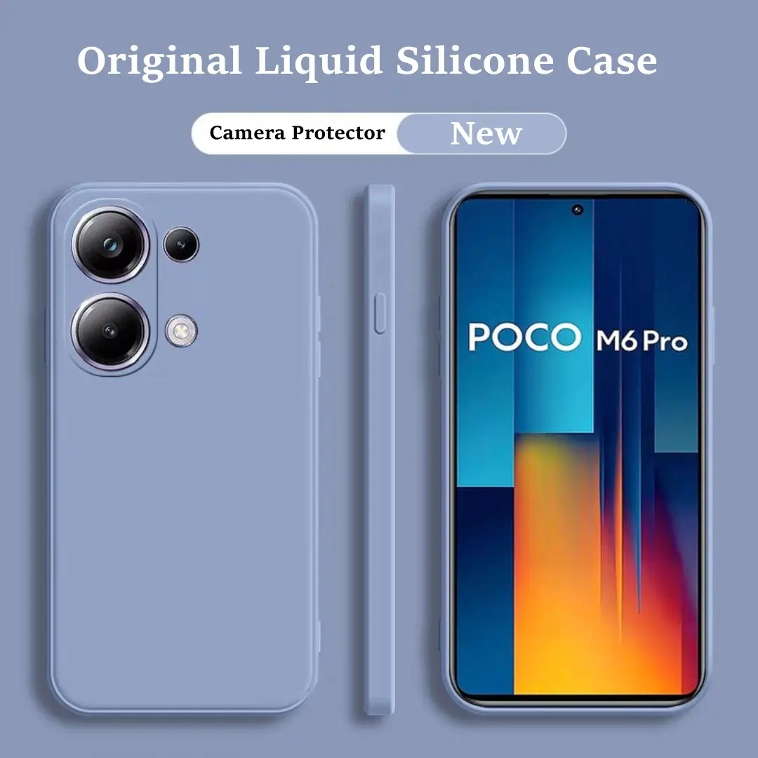 Foe-funda M6 Pro para Xiaomi Poco M6 Pro, carcasa trasera de silicona líquida Original de TPU suave, de lujo, 4G - imagen 3