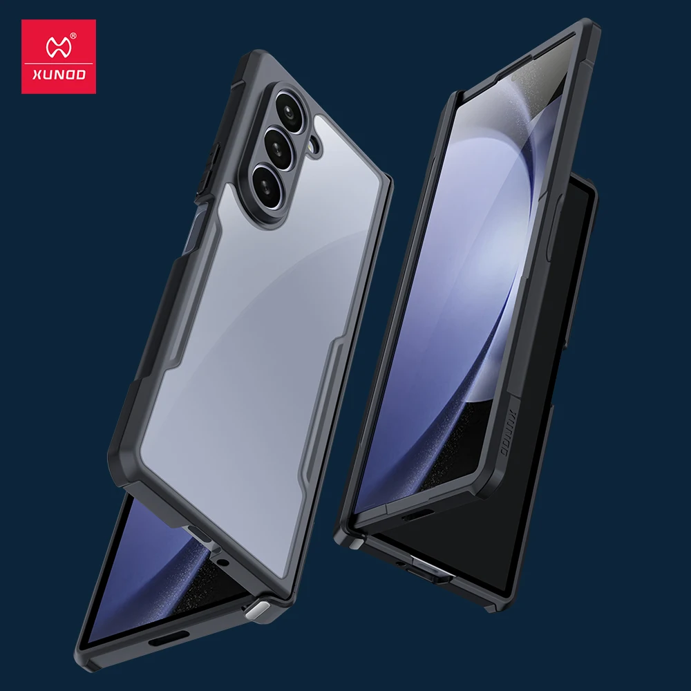 Xundd-funda para Samsung Galaxy Z Fold6 funda para Galaxy Z Fold 6 5 4 3 funda protectora a prueba de golpes teléfono móvil carcasa transparente - imagen 2