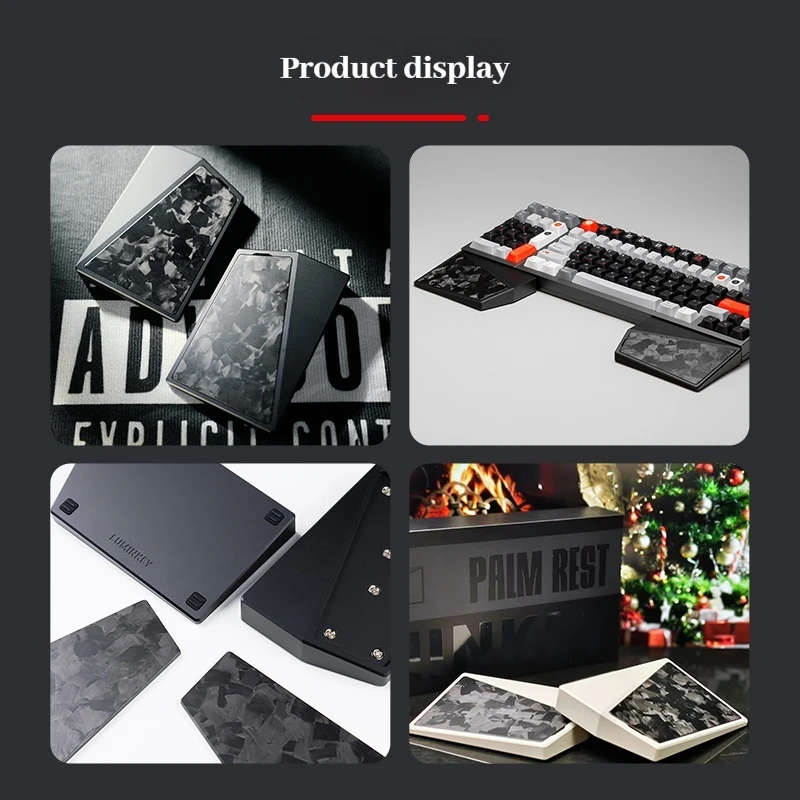 Mango de teclado LUMINKEY, soporte de palma de fibra de carbono forjado de metal, bloque de aluminio dividido, soporte de muñeca de aleación, diseño ergonómico - imagen 2
