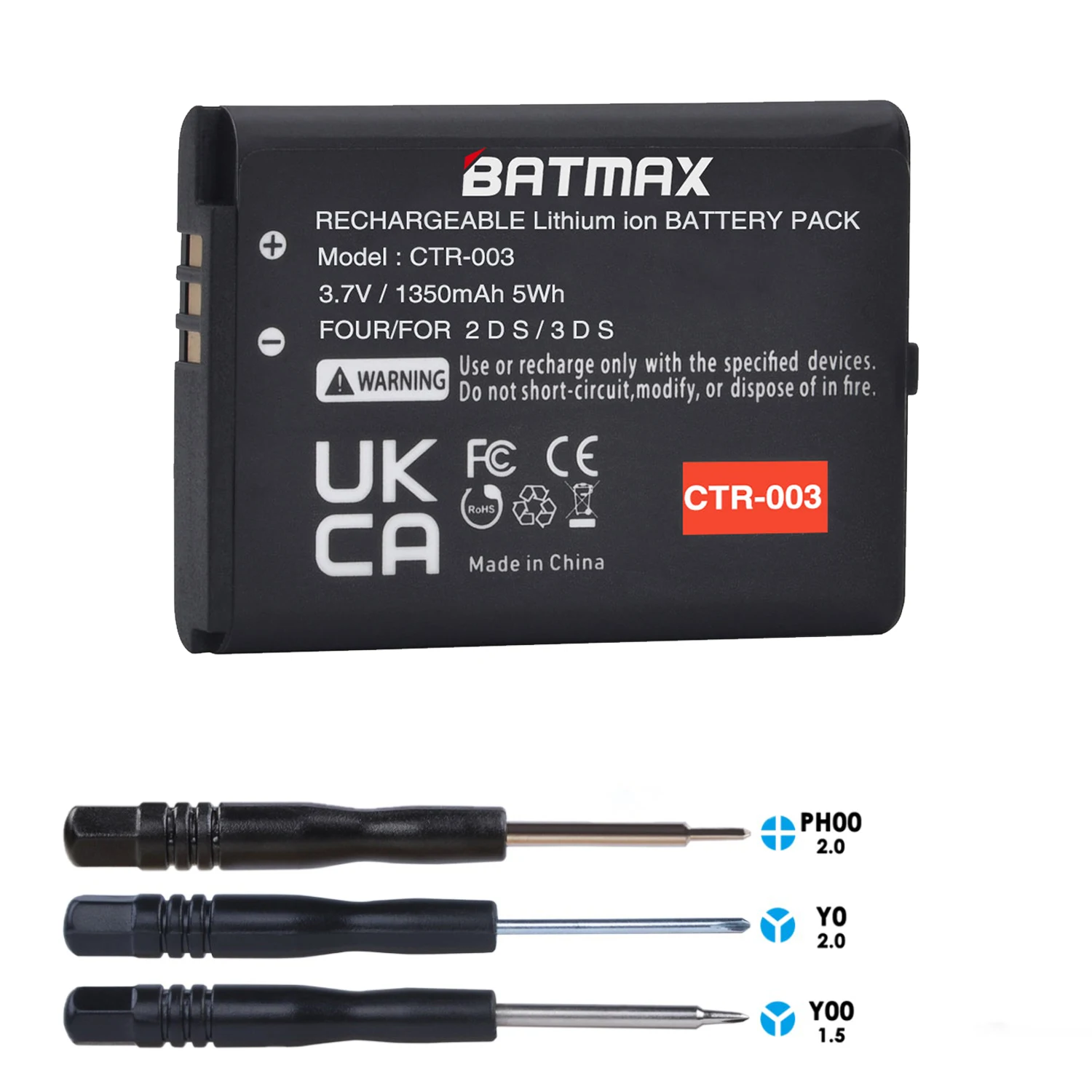 Batmax-Batería de repuesto de CTR-003 para Nintendo Switch Pro, 1350mAh, controlador inalámbrico, 3DS