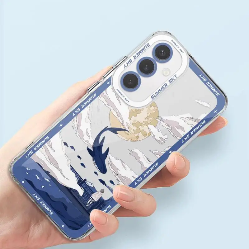 Funda de teléfono paisaje verano cielo para Samsung Galaxy A13 A14 A15 A23 4G 5G A24 4G A25 A33 A34 A53 A54 A73 5G mate - imagen 2