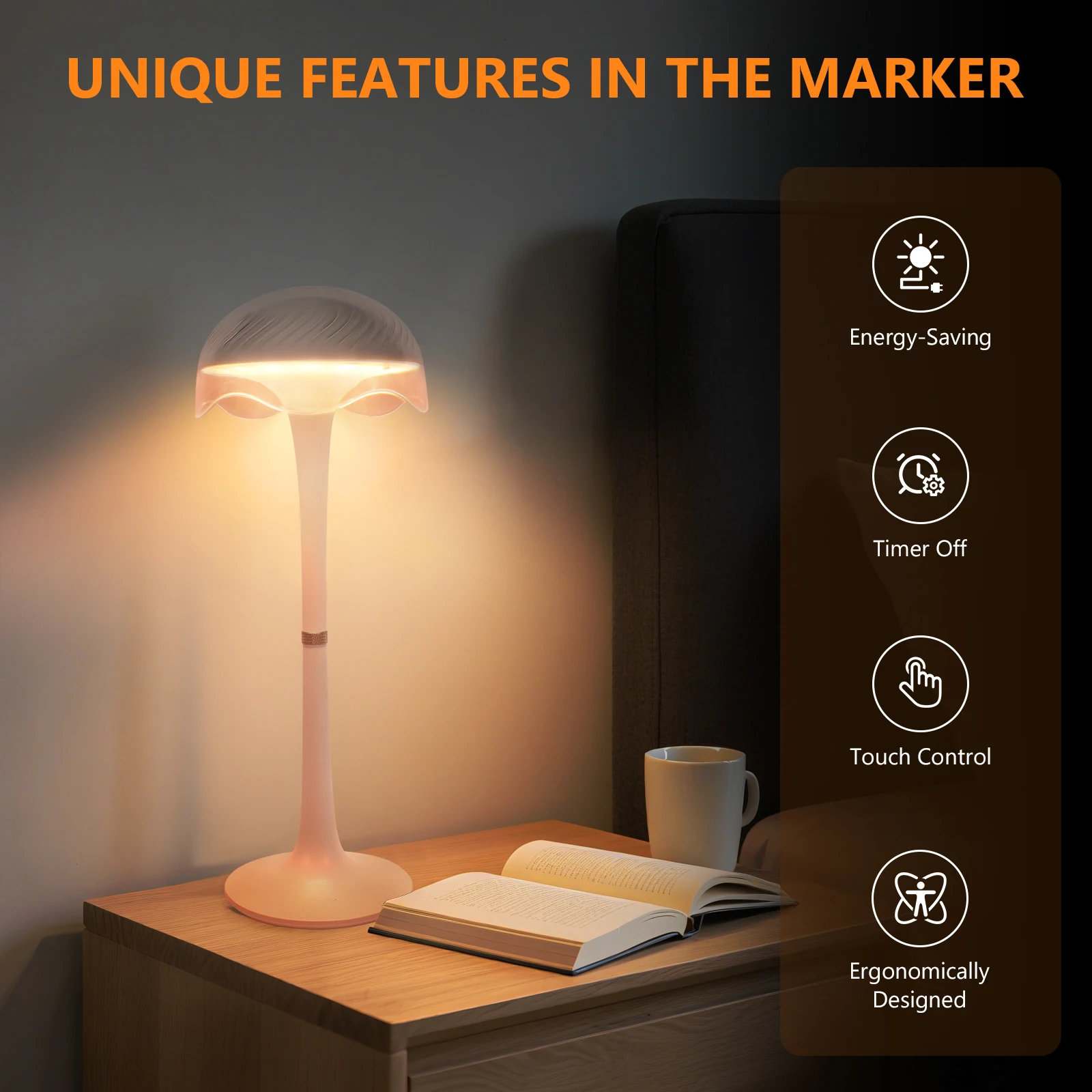 Lámpara de mesa LED RGB creativa, colores RGB, Sensor táctil, mesita de noche, lámpara de escritorio recargable, barra de luz ambiental para decoración de habitación - imagen 5