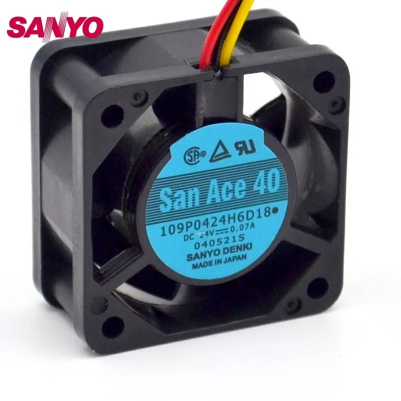 Ventilador de refrigeración 109P0424H6D18, 40mm, 4cm, 24V, 0,07a, 3 cables