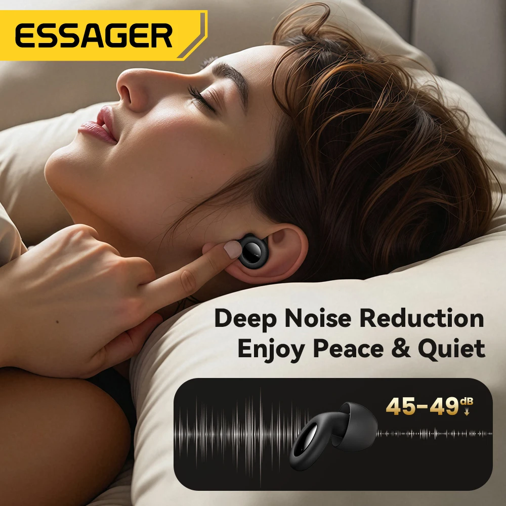 ESSAGER Tapones para los oídos con cancelación de ruido para dormir Tapones para los oídos de silicona suave para dormir Auriculares con reducción de ruido para dormir Trabajo Estudio Viajes - imagen 3