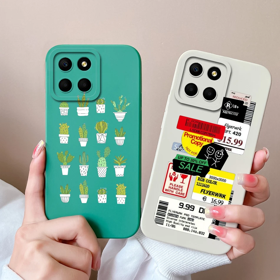 Funda de silicona líquida con dibujos animados para móvil, carcasa anticaída para Huawei Honor X6, X6S, X6A - imagen 2
