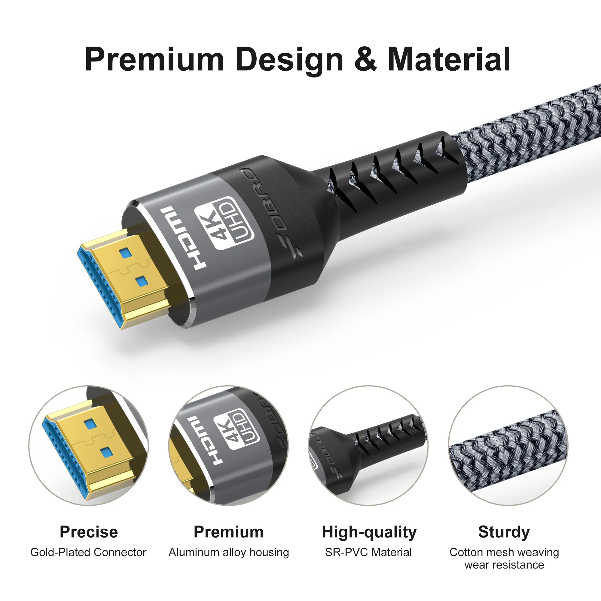 FDBRO-Cable Compatible con HDMI 4K, Adaptador 4K @ 120Hz, 2,0, 48Gbps, para RTX 3080, eARC, HDR, Cable de vídeo, PC, portátil, TV box, PS5 - imagen 4