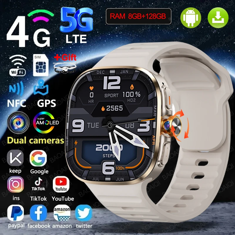 Reloj inteligente de red completa 5G/4G, pantalla grande de 2,40 pulgadas, videollamada HD, 8GB + 128GB de RAM, 2100mAh, Google Play, WIFI, GPS, tarjeta Sim - imagen 2