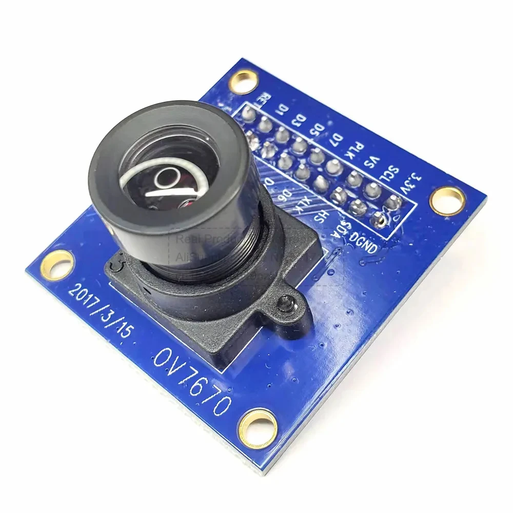 Módulo de cámara OV7670 para placa de desarrollo de microordenador STM32, lente ajustable sin distorsión de 18 Pines, 25 grados, 640x480, 0.3MP