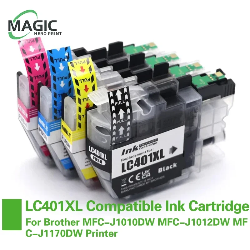 Cartucho de tinta Compatible Magic Hero LC401XL 401XL LC401 de alta capacidad para impresora Brother MFC-J1010DW MFC-J1012DW MFC-J1170DW - imagen 2