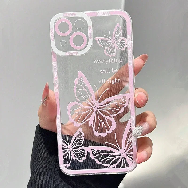 Funda de teléfono de mariposa rosa para OPPO A3, A60, A57, A38, A79, A58, A98, A5, F9, F11, A94, A92, A76, A74, A73, A54, A53, A31, A15, 2020 Pro, 5G