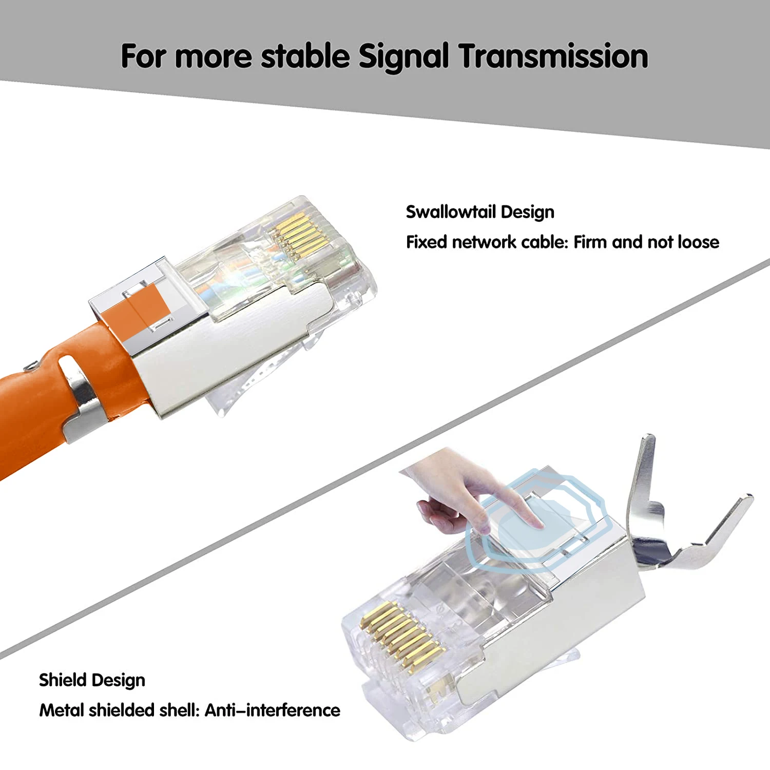 Natalink RJ45 CAT7 CAT6a Conectores Pasantes Blindados, Terminales Modulares Ethernet Bañados en Oro con Fundas de Alivio de Tensión - imagen 3