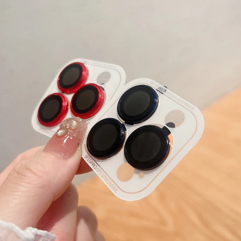 Protector de lente de cámara de cristal con anillo de Metal, 2-3 Uds., para IPhone 15 16 17 Pro Max 14 Plus 13 Pro, accesorios para funda IPhone14 - imagen 4