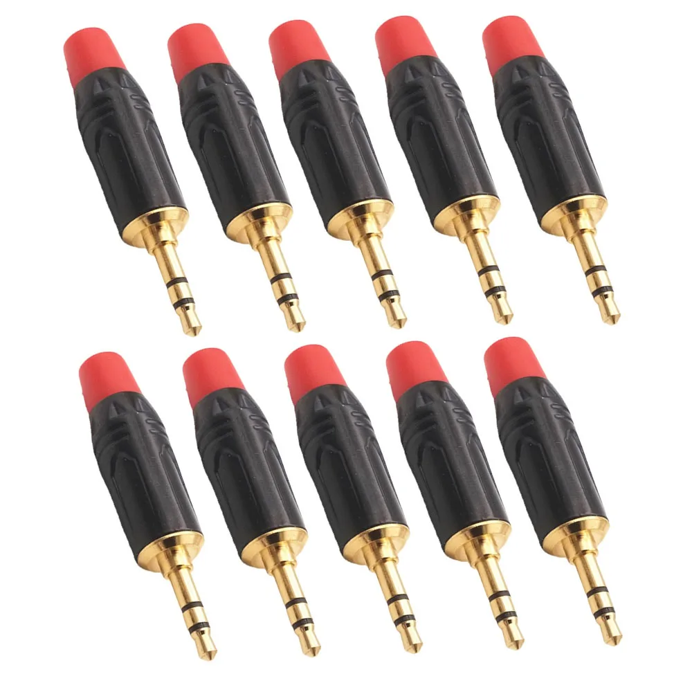 Cable auxiliar chapado en oro de 3,5mm, Conector de micrófono estéreo de doble canal, electroforético negro para teléfono, auricular, cabezal de Audio y vídeo - imagen 2