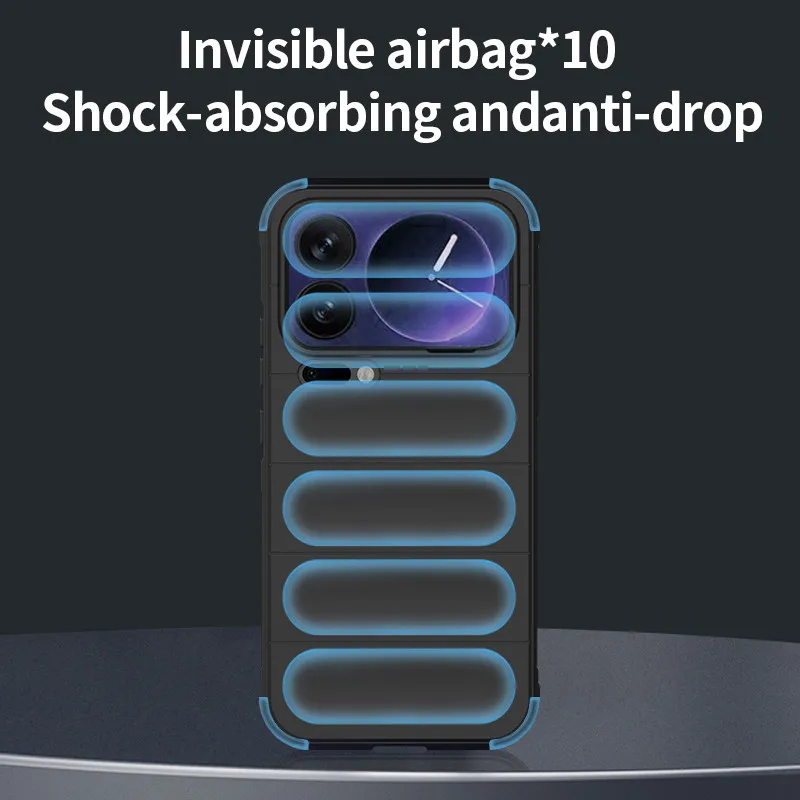 Para Xiaomi 17 Pro Max, 17 Pro Funda ELVEV Airbags anticaída Funda de teléfono flocada de TPU suave lavable - imagen 5