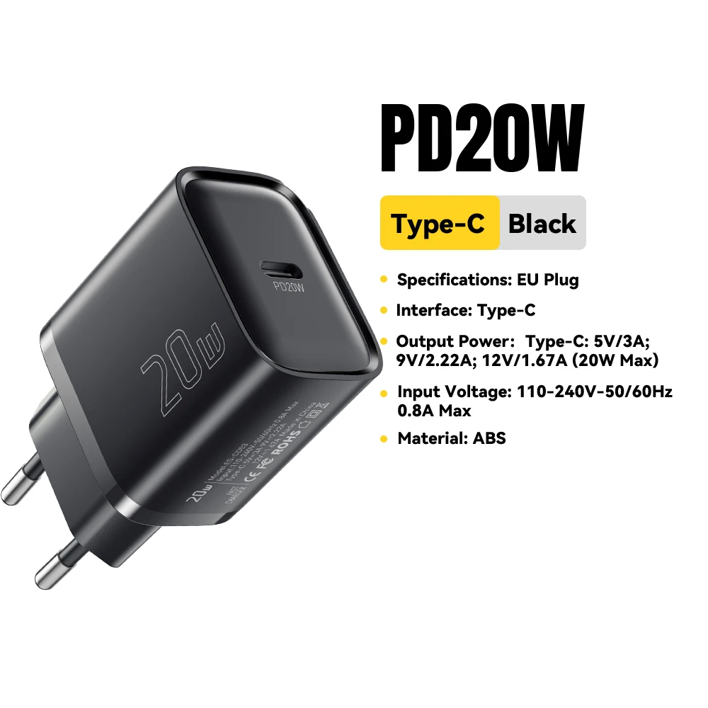 20W Black EU Plug
