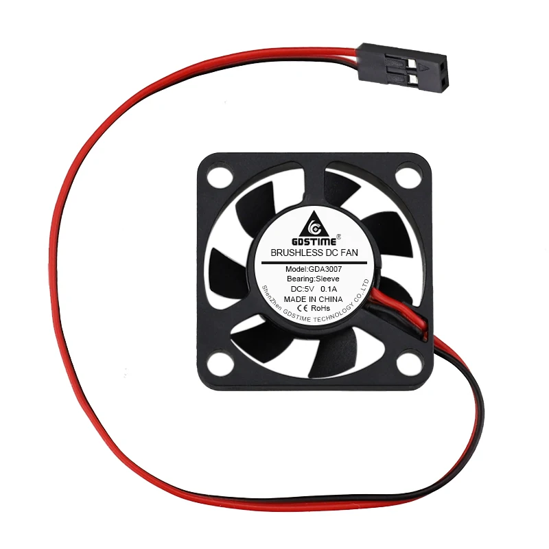 Gdstime-ventilador de refrigeración sin escobillas, pieza pequeña de 5V, Dupont, 2 pines, 100, 3cm, 30mm, 30x30x7mm, 3007 Uds./lote - imagen 4
