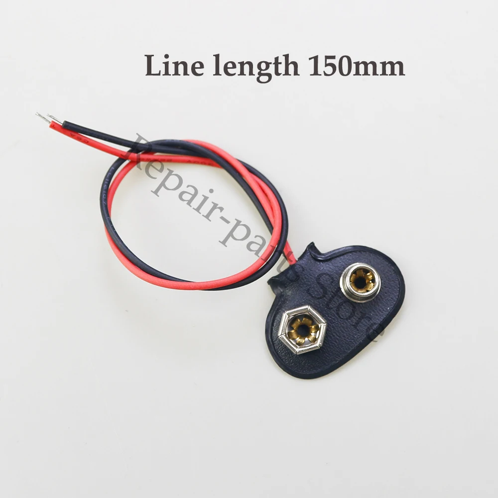 Clips de batería de 9 V, 1 piezas, 10cm, Negro, Rojo, 2 cables de conexión, hebilla de conector de Clip de batería de 9 voltios - imagen 3