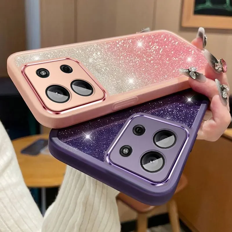 Funda MOTO G75, funda de teléfono con protección de lente brillante de lujo para Motorola G75 G15 G05 G53 G84 G35 G85 Edge 60 Fusion, funda de silicona - imagen 2