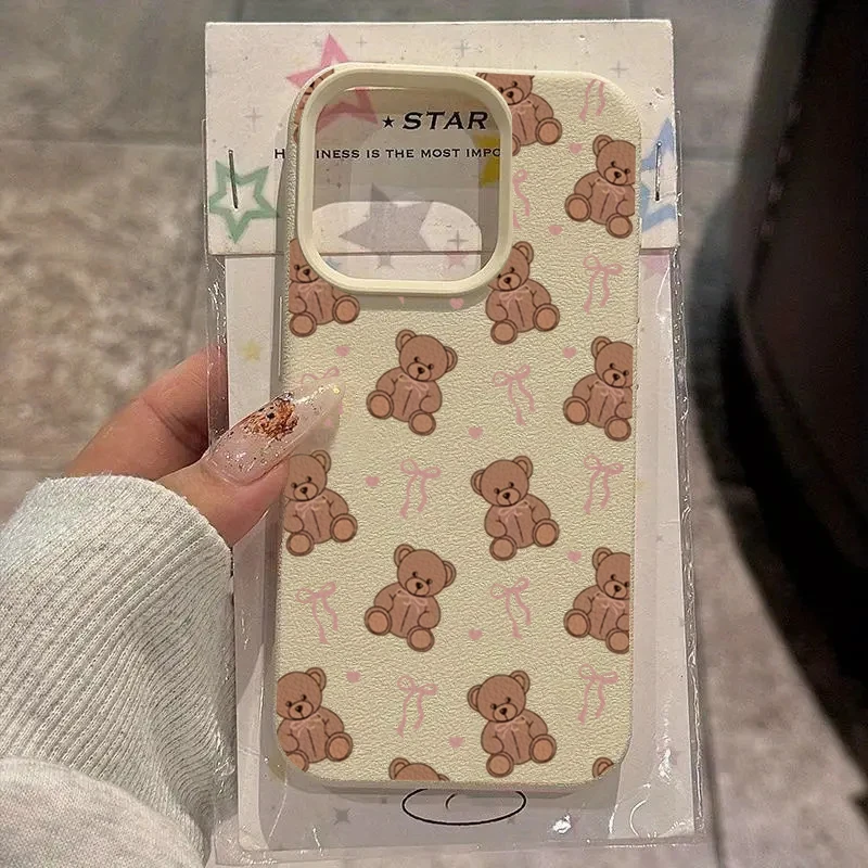 Funda de teléfono con diseño de silicona de lichi y lazo bonito para Xiaomi Redmi Note 14 Pro Plus 5G 13 12 11 10 Redmi 15C 14C 13C 4G