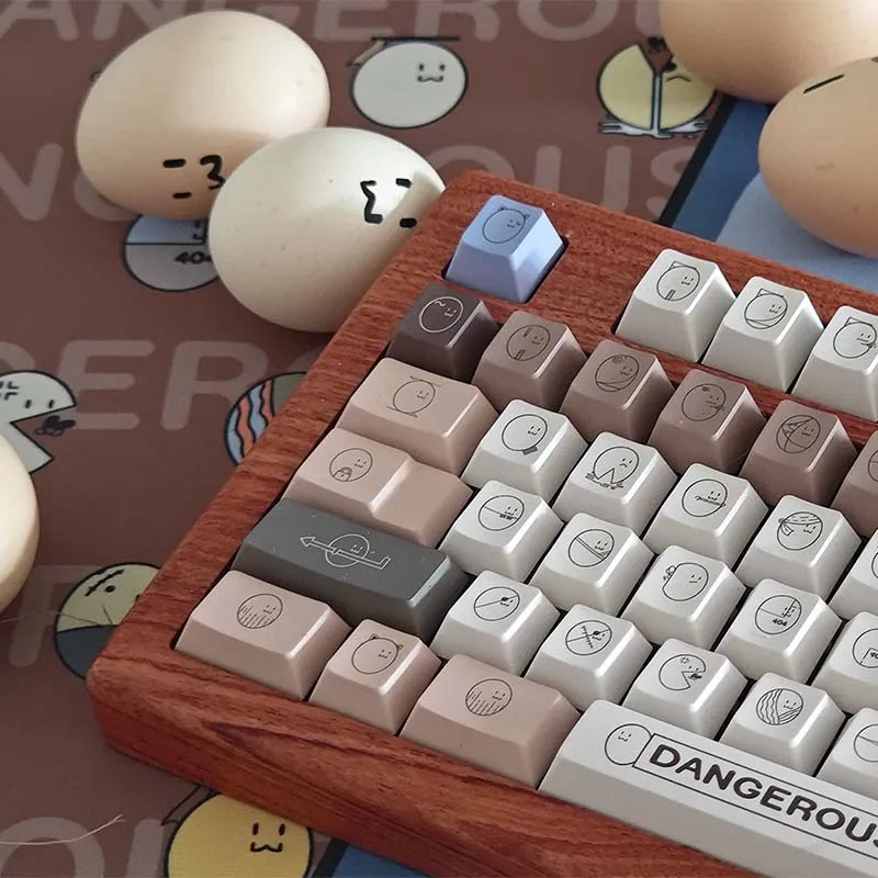 Moscas no tierra en huevos sin grietas, juego de teclas temáticas, sublimación de perfil de cereza PBT, accesorios originales personalizados hechos a mano