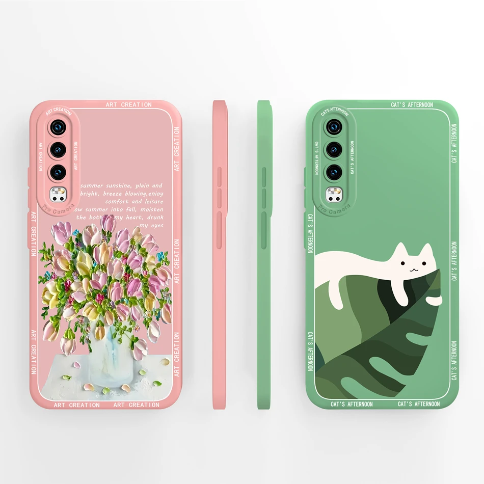 Funda elegante para Huawei P30 Pro Lite, cubierta trasera de caramelo para Huawei P 30 Lite, protección completa anticaída, Fundas suaves de silicona líquida - imagen 3