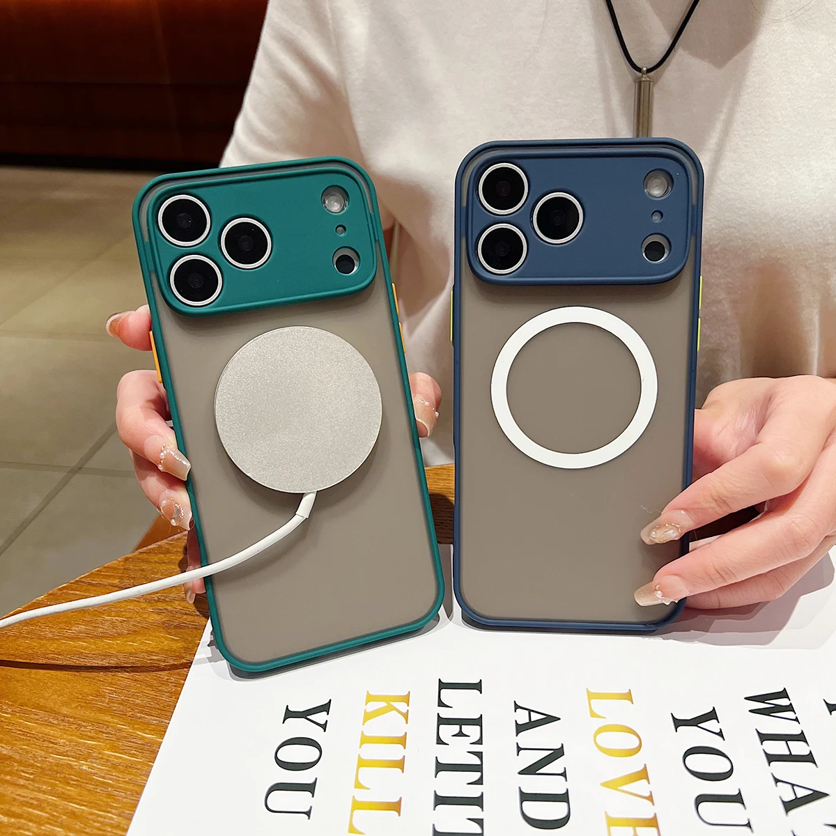 Funda magnética para iPhone 17 Pro Max 17 Air 17Pro, carcasa transparente mate de TPU para cámara completa Mag-safe, Fundas protectoras a prueba de golpes - imagen 3