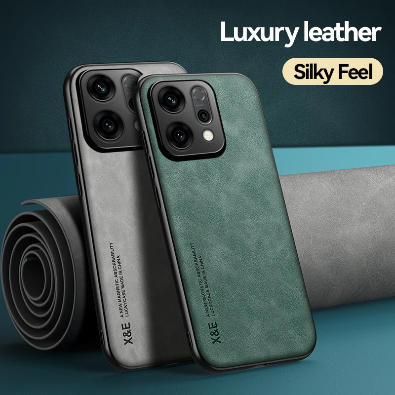 Funda de cuero de lujo para OPPO Reno14 Reno 14 ProBack Funda de teléfono protectora magnética a prueba de golpes Magsafe Funda Coque - imagen 3