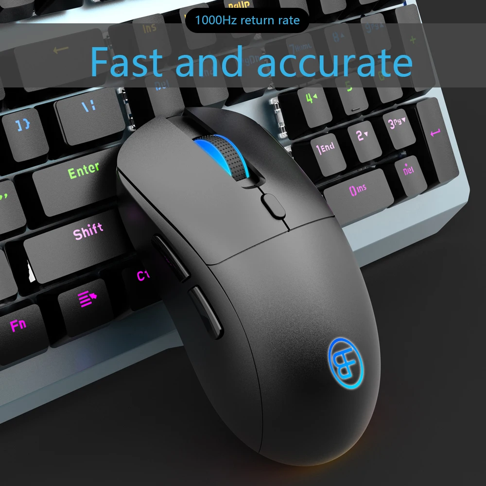 Ratón inalámbrico con receptor USB de 2,4G, ratón de ordenador recargable para juegos, 1600 DPI para ordenador portátil, Win Mac OS - imagen 5